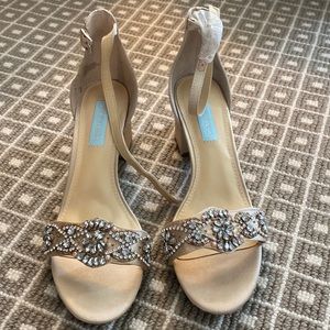 Cream Beaded Bestsey Johnson Heels